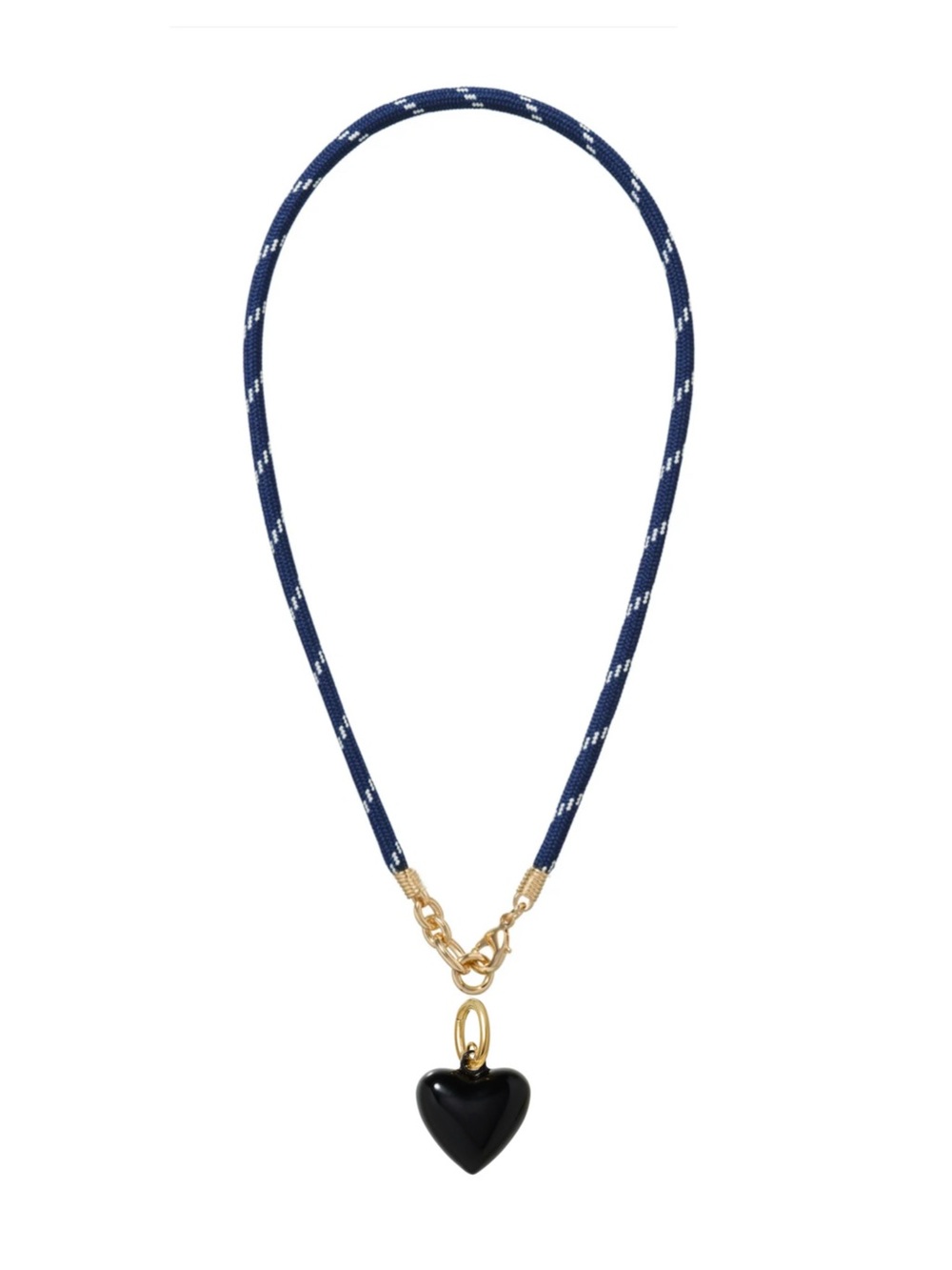 NWOT Roxanne Assoulin The Happy Cord
Charm Necklace Navy Cord
Black Heart